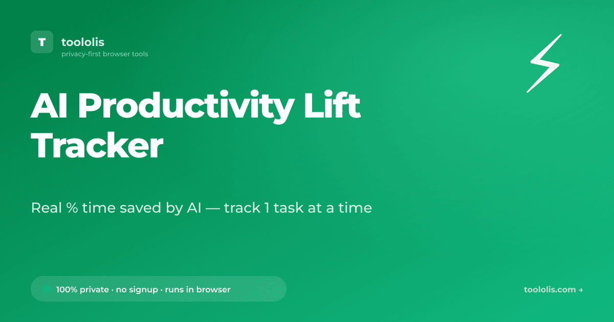 AI Productivity Lift Tracker — Free AI Tool | Toololis