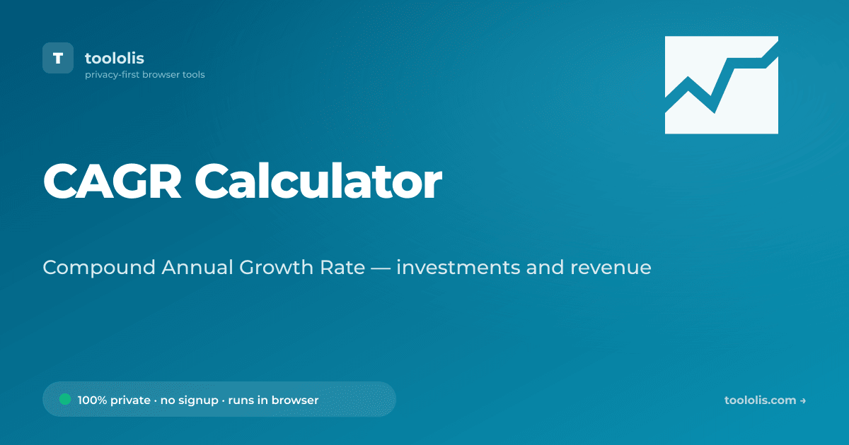 CAGR Calculator — Free Finance Tool | Toololis