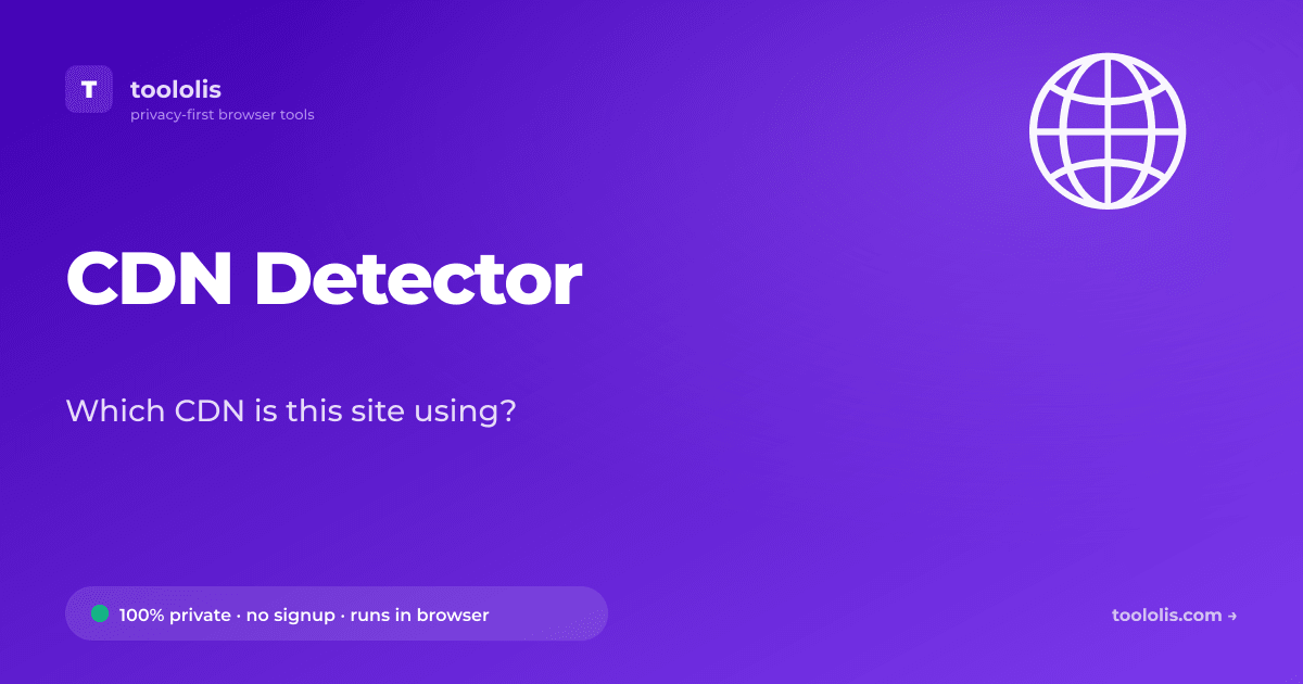 CDN Detector — Free SEO & Web Tool | Toololis