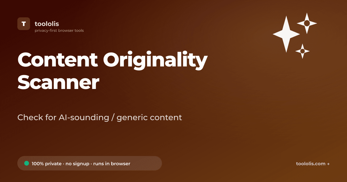 Content Originality Scanner — Free SEO & Web Tool | Toololis
