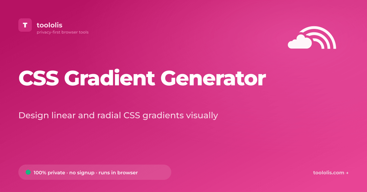 CSS Gradient Generator — Free Developer Tool | Toololis