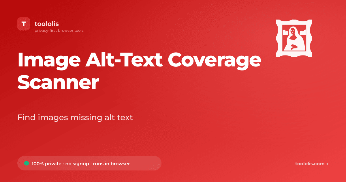 Image Alt-Text Coverage Scanner — Free SEO & Web Tool | Toololis