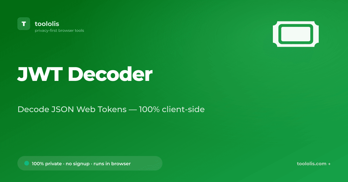 JWT Decoder — Free Developer Tool | Toololis