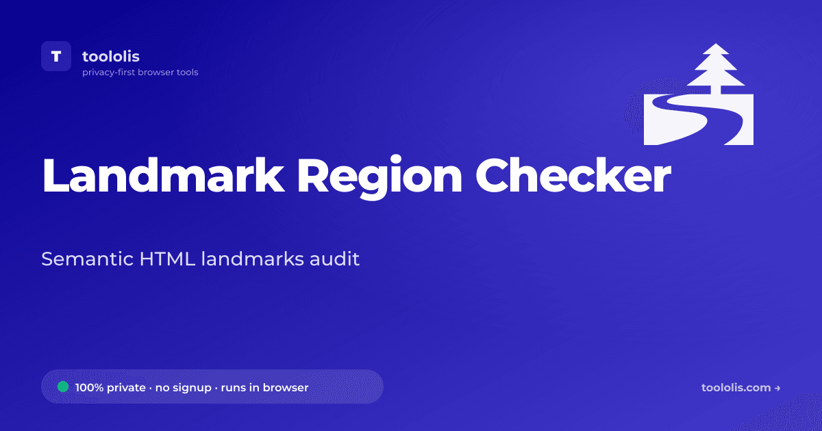 Landmark Region Checker — Free SEO & Web Tool | Toololis