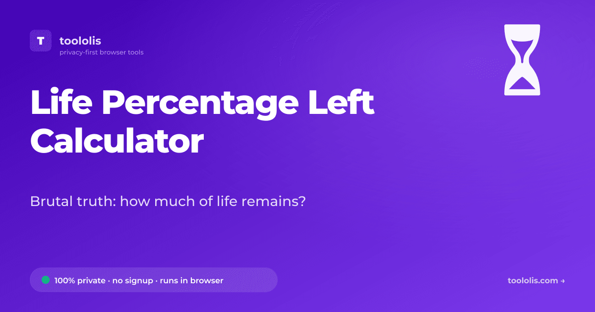 Life Left Life Percentage Left Calculator — Free Calculator Tool | Toololis
