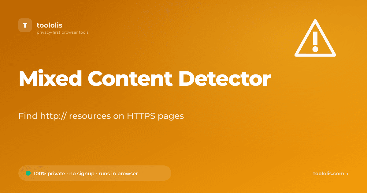 Mixed Content Detector — Free SEO & Web Tool | Toololis