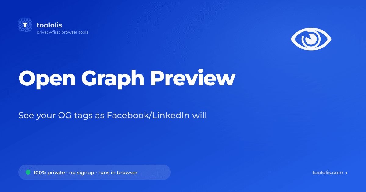 Open Graph Preview — Free SEO & Web Tool | Toololis