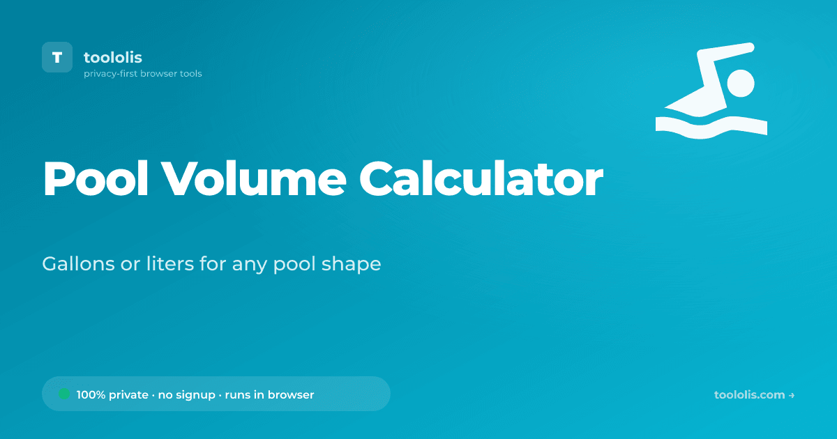 Volume Pooling Pool Volume Calculator — Free Calculator Tool | Toololis