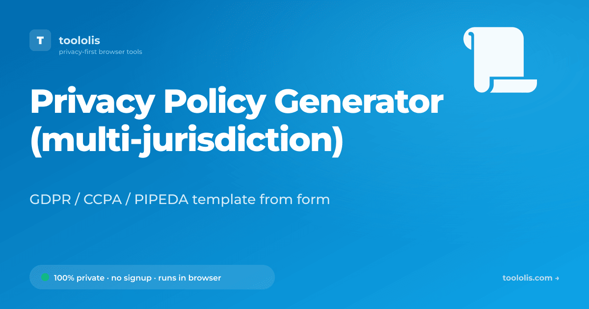 Privacy Policy Generator (multi-jurisdiction) — Free SEO & Web Tool ...