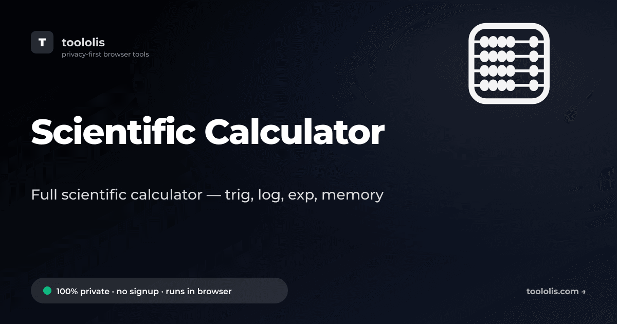 Scientific Calculator — Free Calculator Tool | Toololis