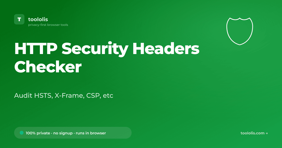 HTTP Security Headers Checker — Free SEO & Web Tool | Toololis