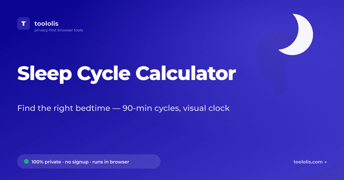 Sleep Cycle Calculator — Free Calculator Tool | Toololis