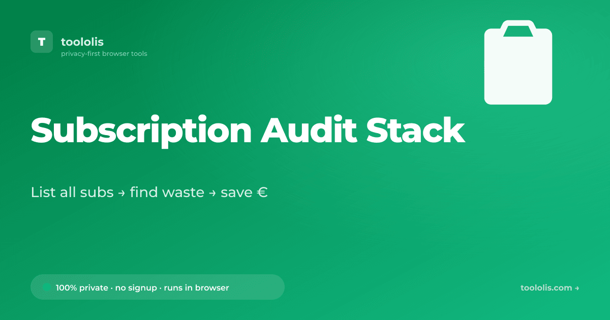 Audit Request File Stack Subscription Audit Stack — Free Finance Tool | Toololis