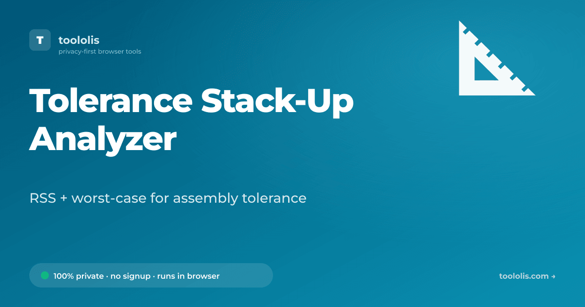 Tolerance Stack-Up Analyzer — Free Calculator Tool | Toololis