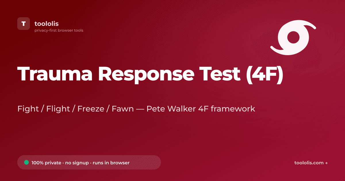 Trauma Response Test (4F) — Free Calculator Tool | Toololis