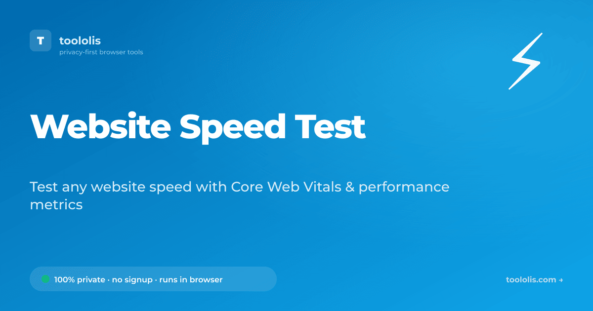 Website Speed Test — Free SEO & Web Tool | Toololis