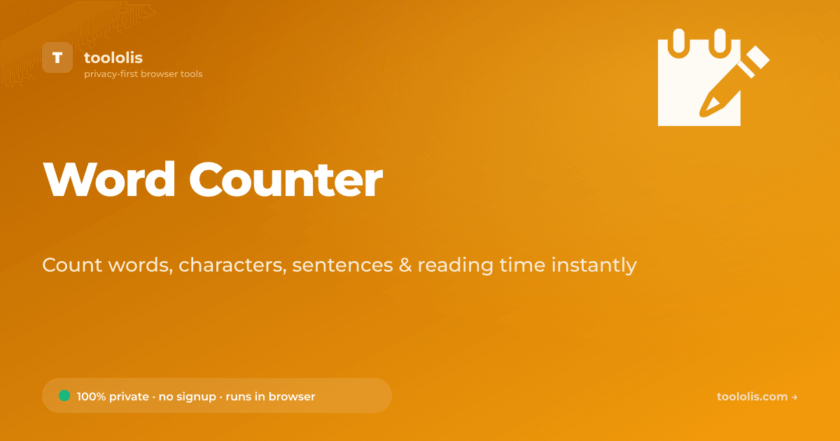 Word Counter — Free Text Tool | Toololis